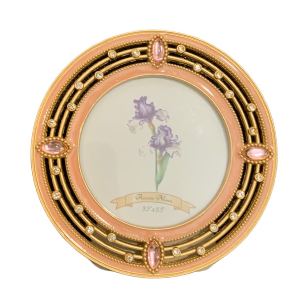 NIB Ashleigh Manor 3.5” x 3.5” Picture Frame - Gold, Rhinstones